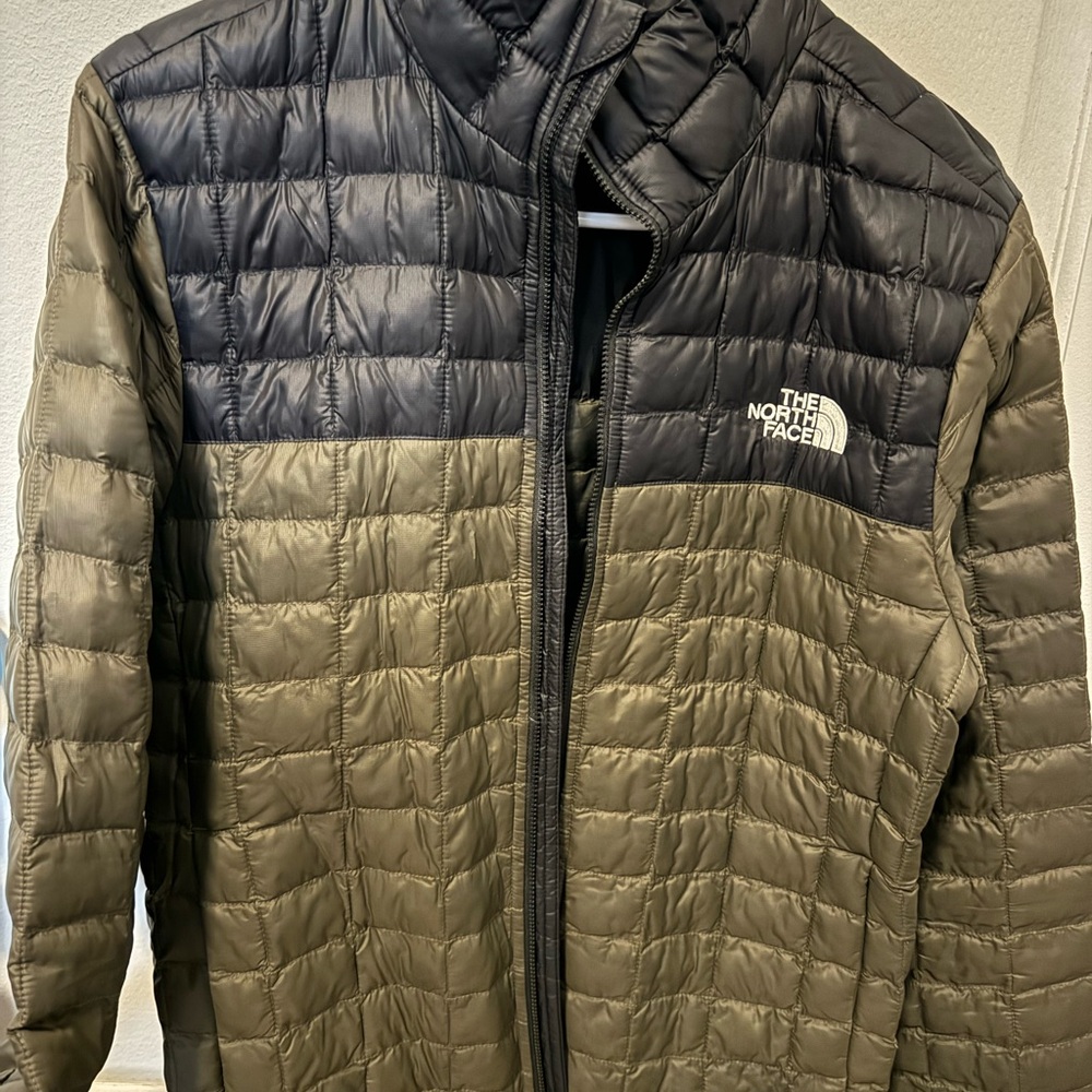 The North Face Black and Green Puffer Jacket